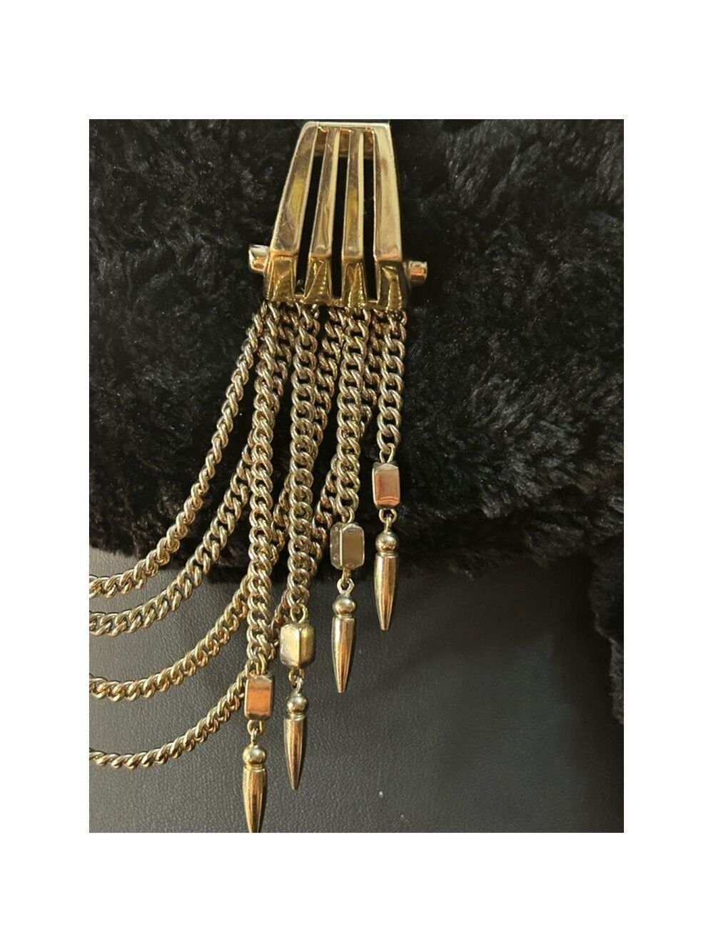 Monet Monet Gold Tone Chatelaine Duet Fur Clip - Picture 2 of 7